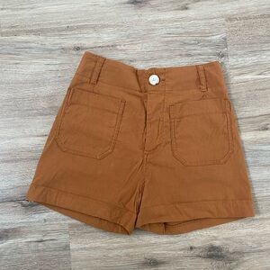 Anthropologie High-Waist Rust Brown Cotton Shorts